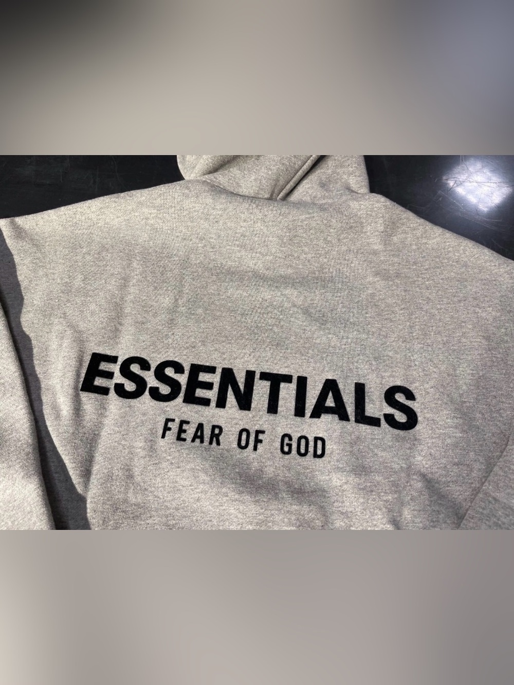 Fear of God Essentials Dark Oatmeal Gray Pullover Hoodie